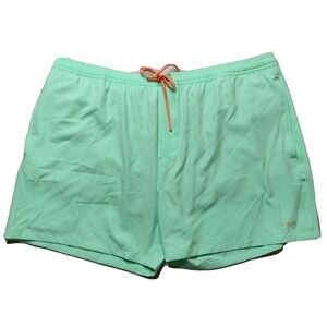 HUK Pursuit Volley‎ Men 2XL Beach Glass Green Lined 5.5" Swim Trunks NEW